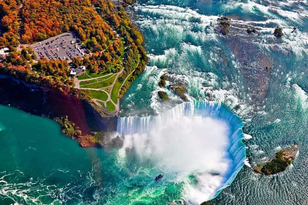 Die Niagarafälle von oben