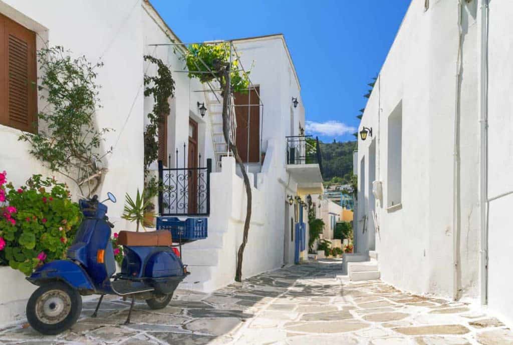 Weiße Häuser in Paros