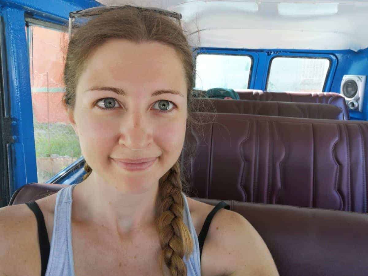 Selfie in einem Oldtimer Bus
